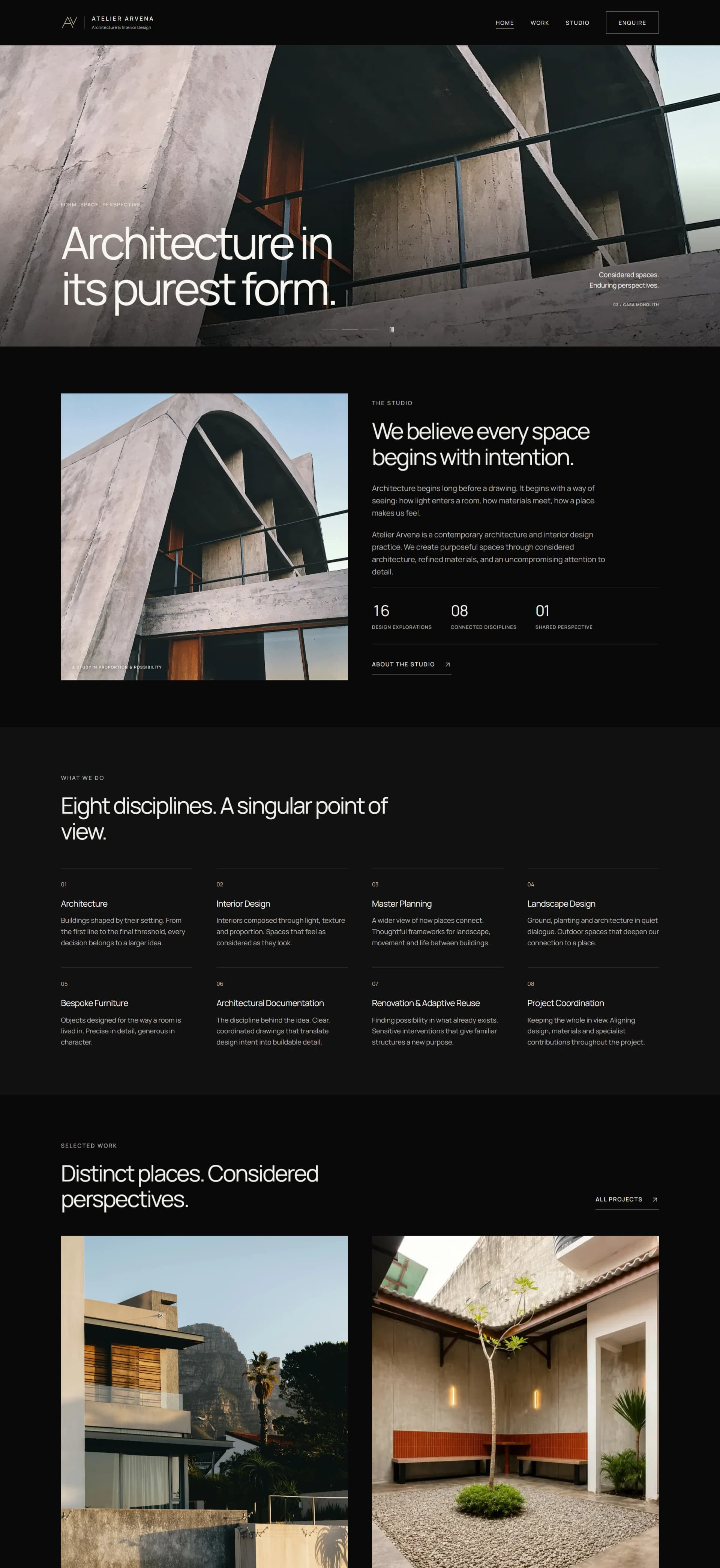 Pratinjau website ATELIER