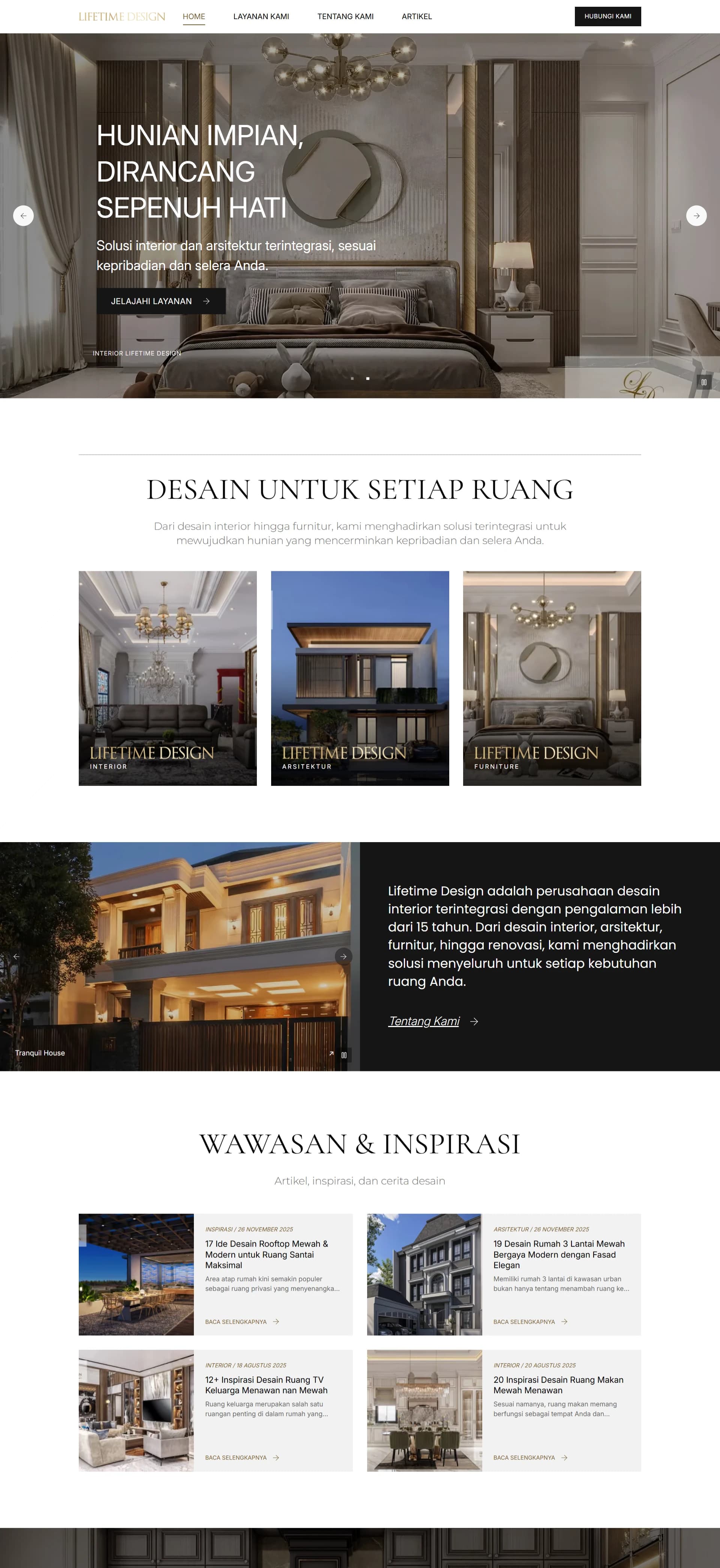 LIFETIME: Website dengan penyampaian cerita melalui visual dan pembagian konten yang jelas.