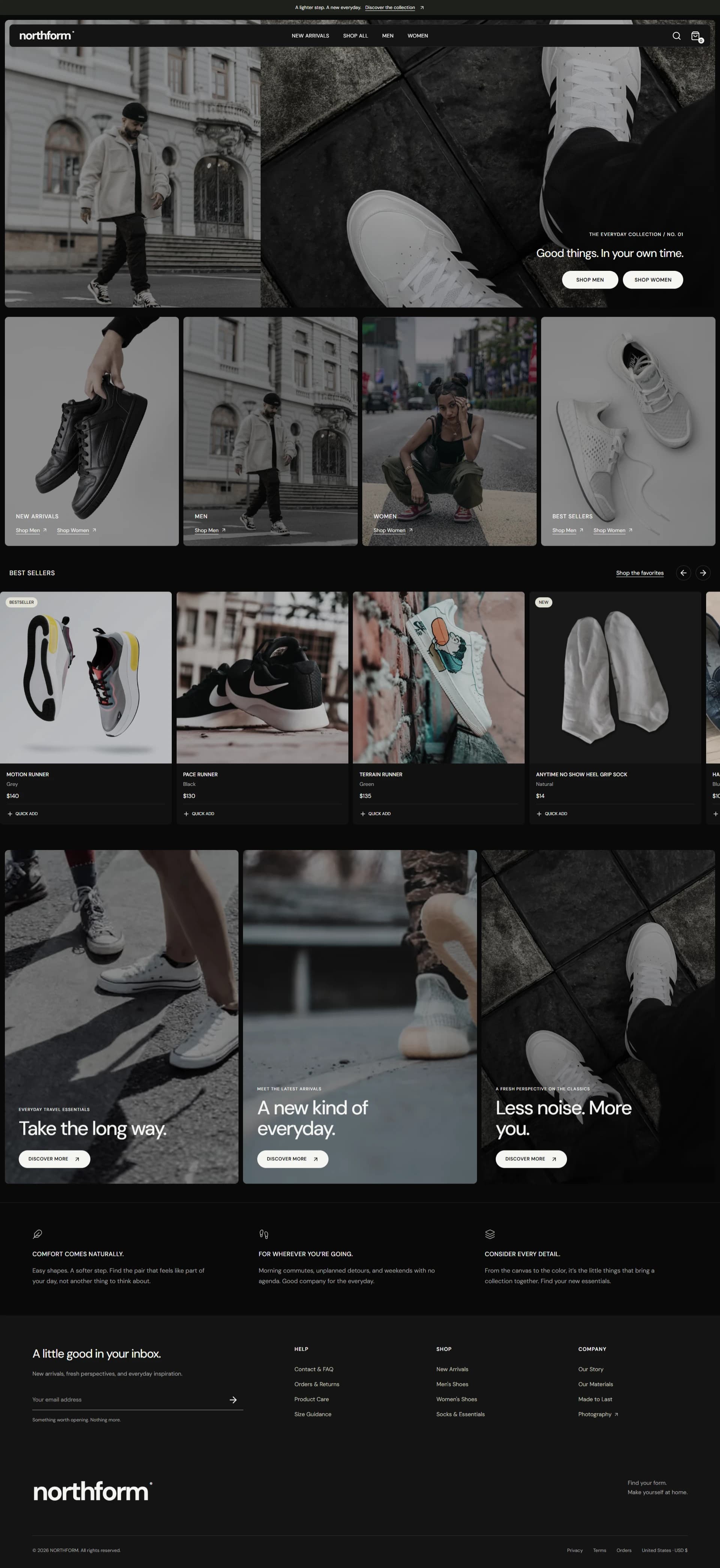 NORTHFORM: Toko online sepatu dengan penelusuran koleksi dan fotografi produk.
