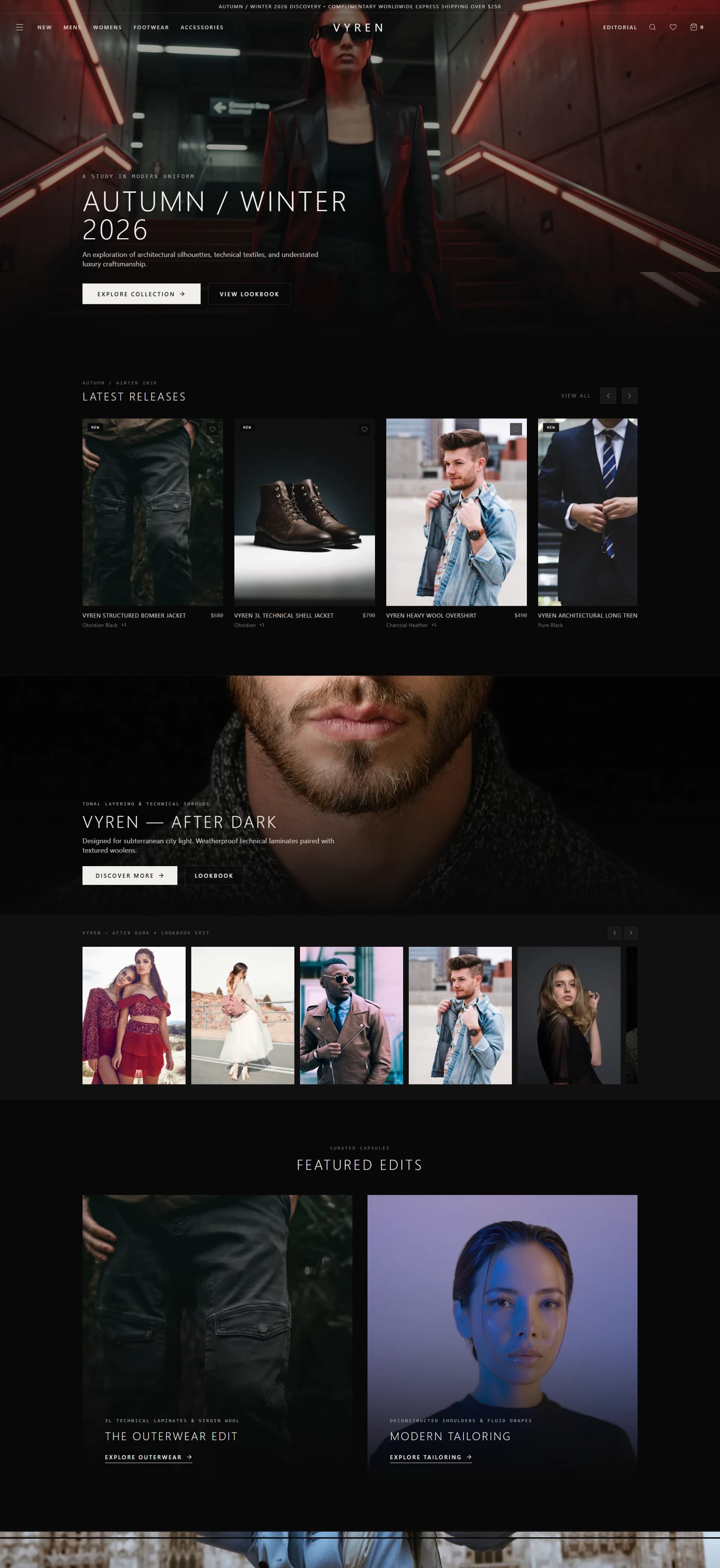 Pratinjau website VYREN